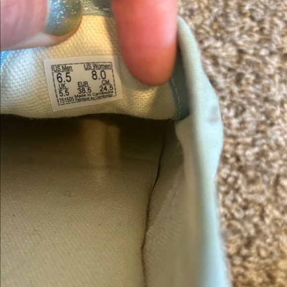 Vans Aqua Canvas Sneakers with White Accents - Picture 7 of 8